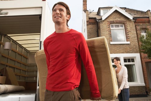 Local removals van helping with access and loading in Ilford