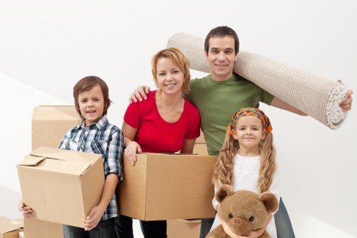 Packaged household items ready for house removals in Ilford