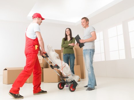 Household furniture and boxes prepared for transport