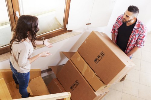 Moving checklist and boxes prepared for a home move in Ilford